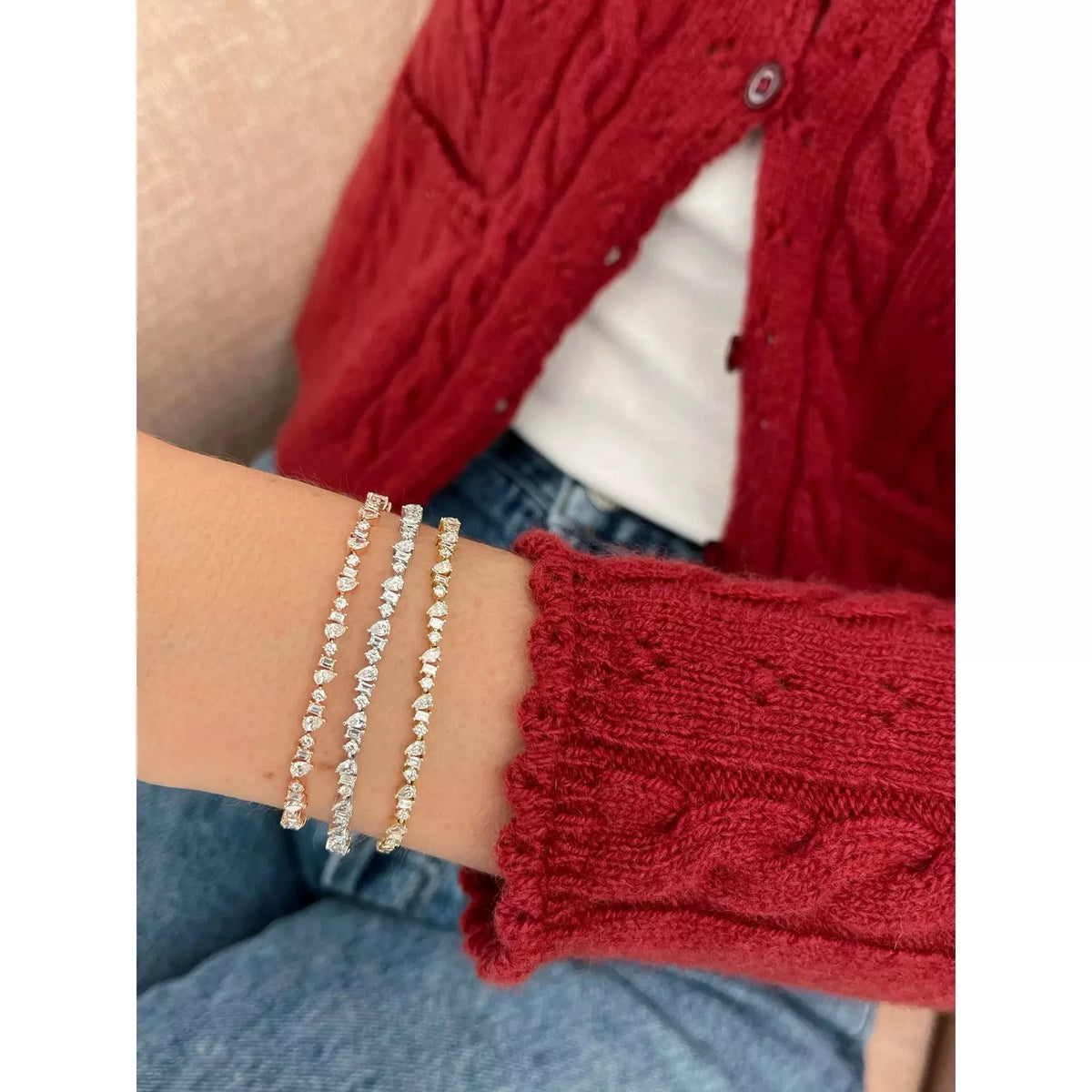 Multi Faceted Diamond Eternity Bracelet