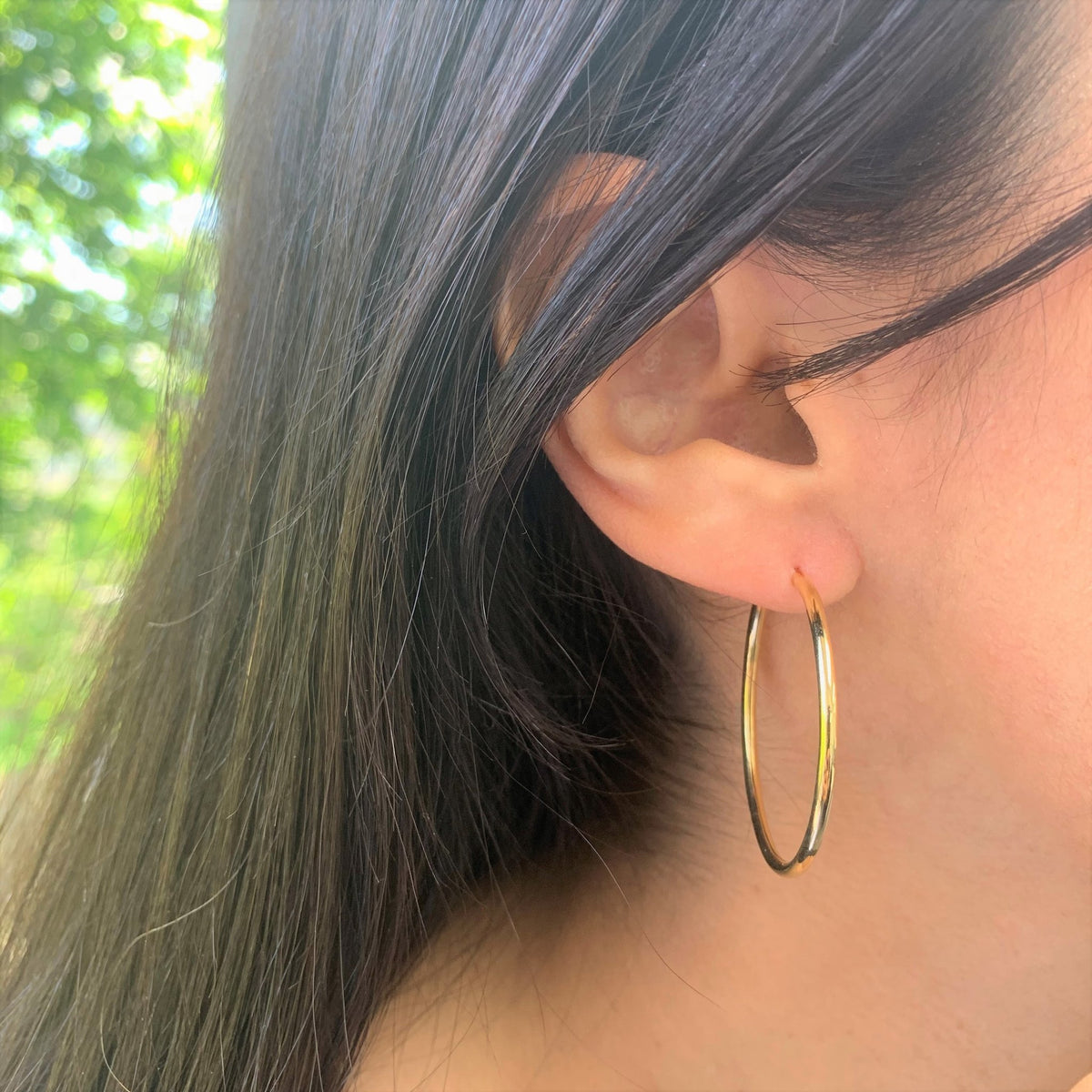 The Perfect Large Gold Hoop (Thin)