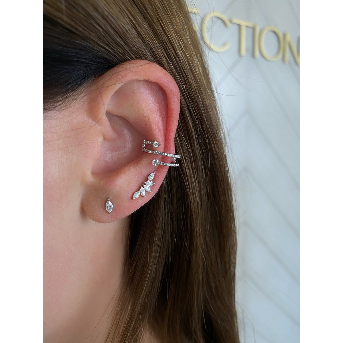 Diamond Marquise Stud Earring