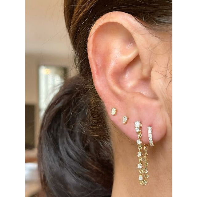 Single Piercing Diamond Loop Earring