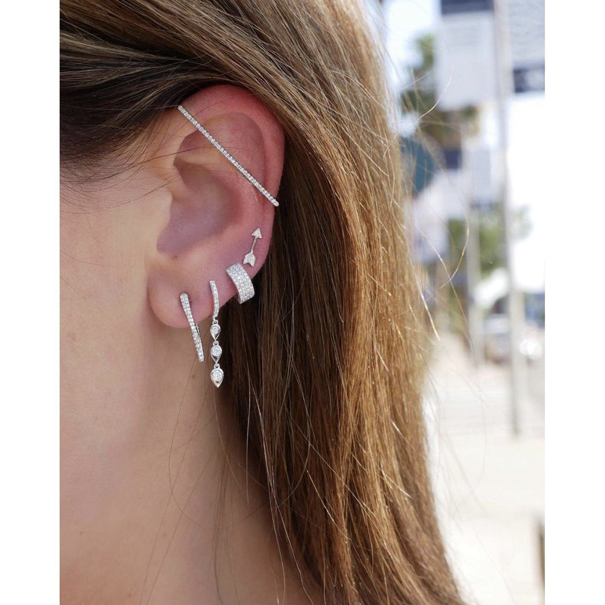 Diamond Jumbo Huggie Earring