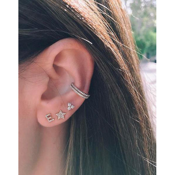 Diamond Initial Stud Earring
