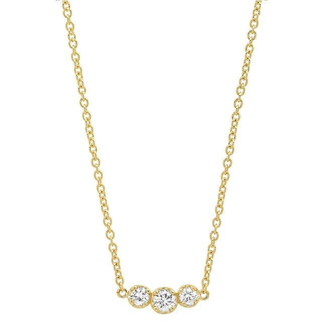 3 Illusion-Set Diamond Necklace