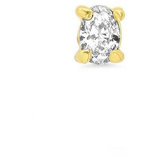 Oval-Cut Diamond Stud