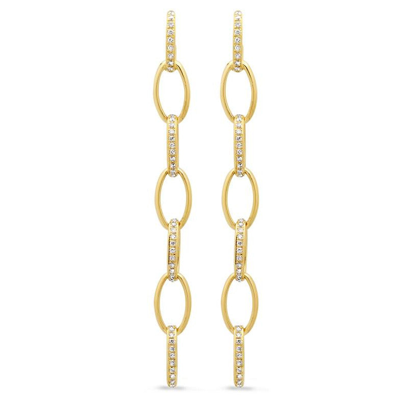 7 Medium Edith Link Studs with Diamond Pavé Accents