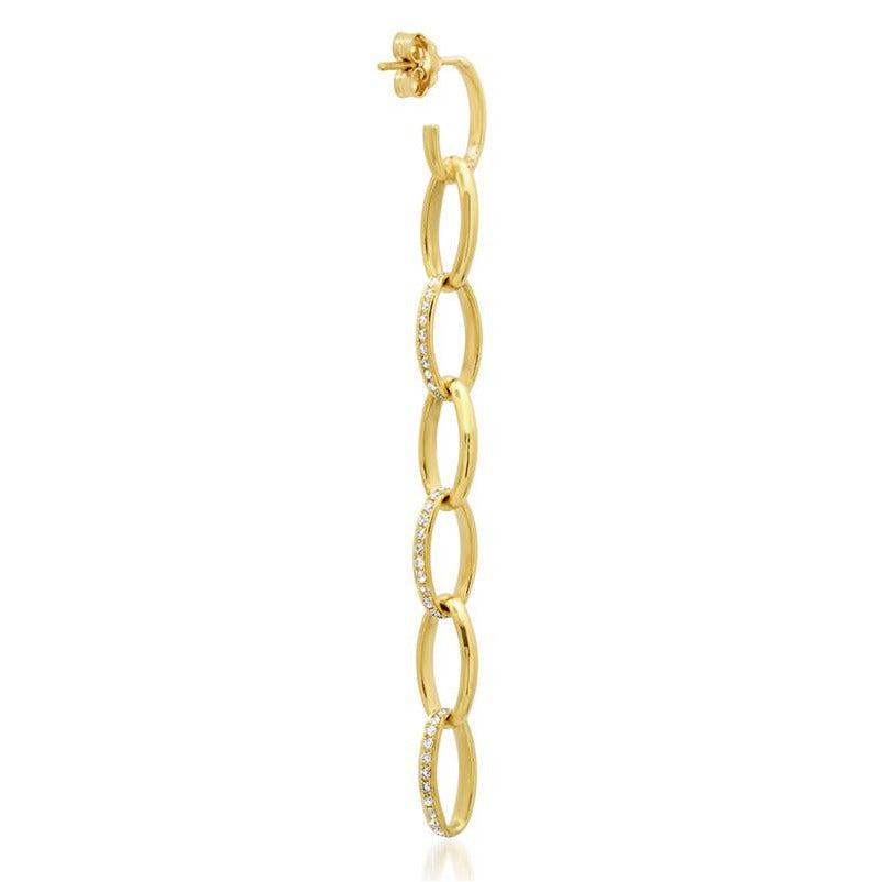 7 Medium Edith Link Studs with Diamond Pavé Accents