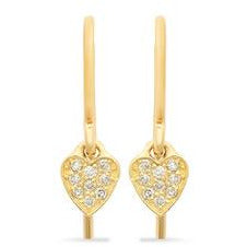 Diamond Mini Heart Drop Earrings