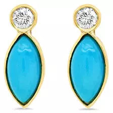 Diamond Bezel with Turquoise Marquise Studs