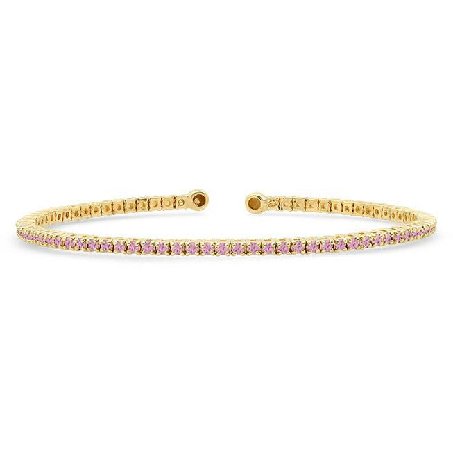 Pink Sapphire 4 Prong Tennis Cuff