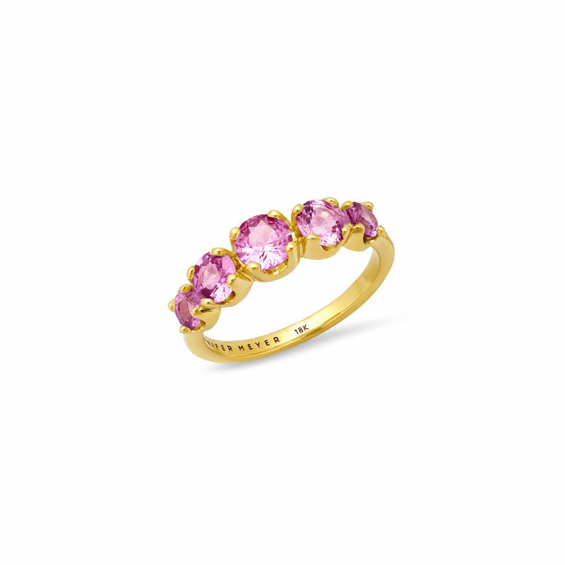 Large Graduated Pink Sapphire Ring