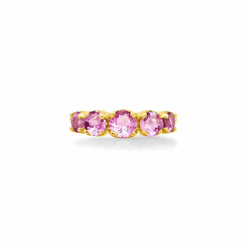 Large Graduated Pink Sapphire Ring