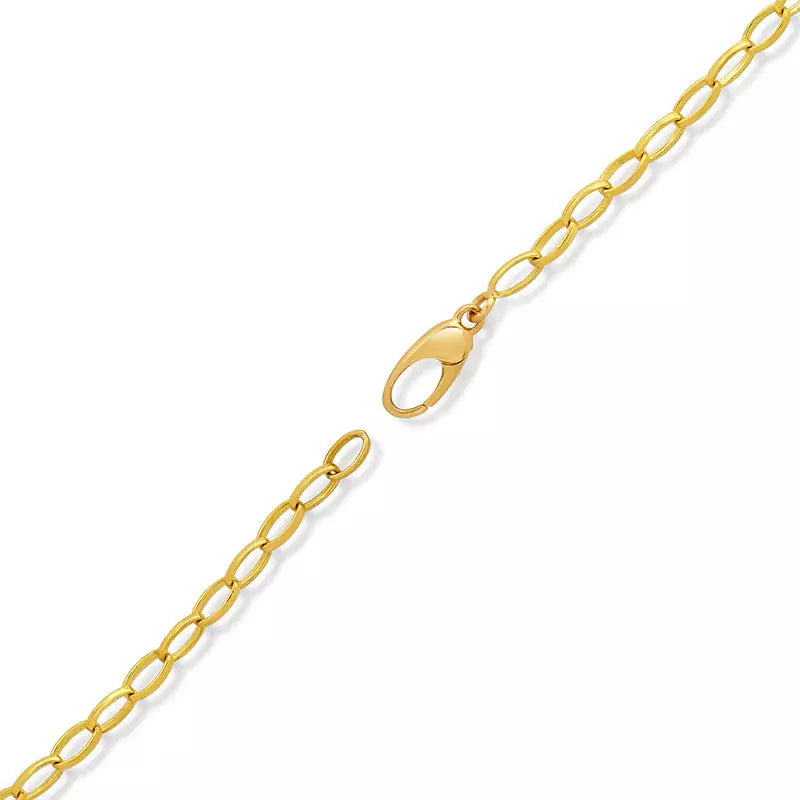 Small Edith Link Necklace with 7 Diamond Bezel Dangle