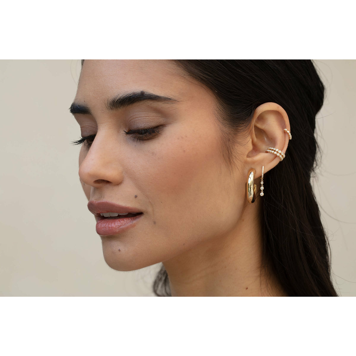 Jumbo Gold Bubble Hoop Earring