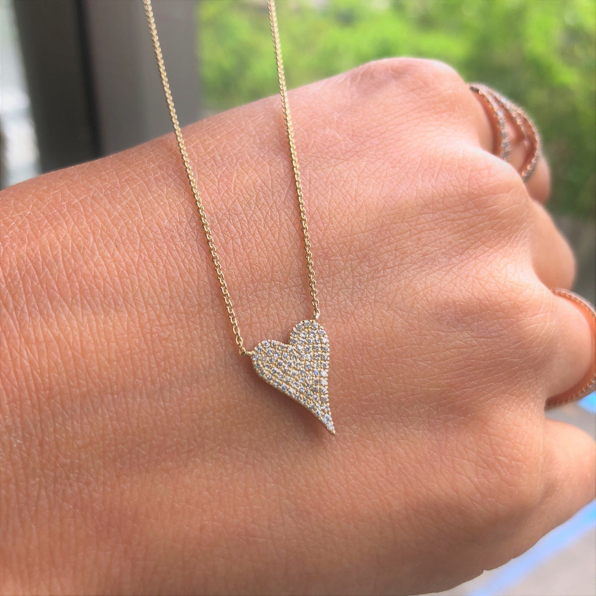 Diamond Pave Mini Heart Necklace