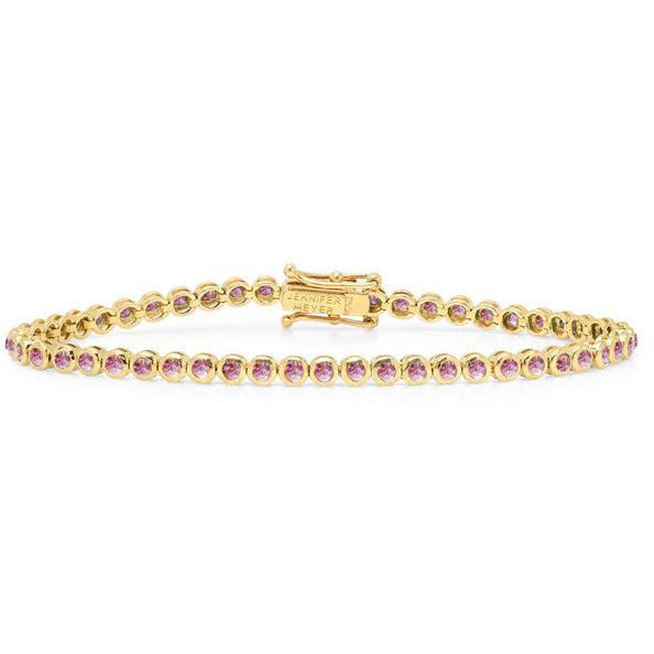 Pink Sapphire Mini Bezel Tennis Bracelet