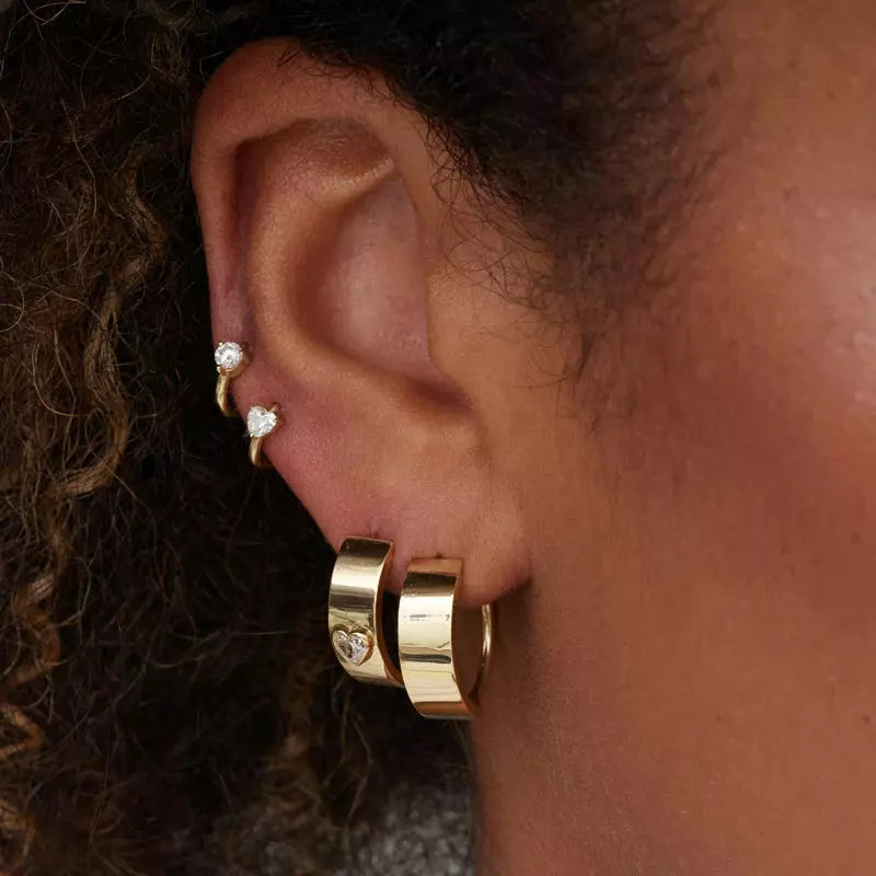 Cartilage Huggies With Brilliant-Cut Diamond Accent