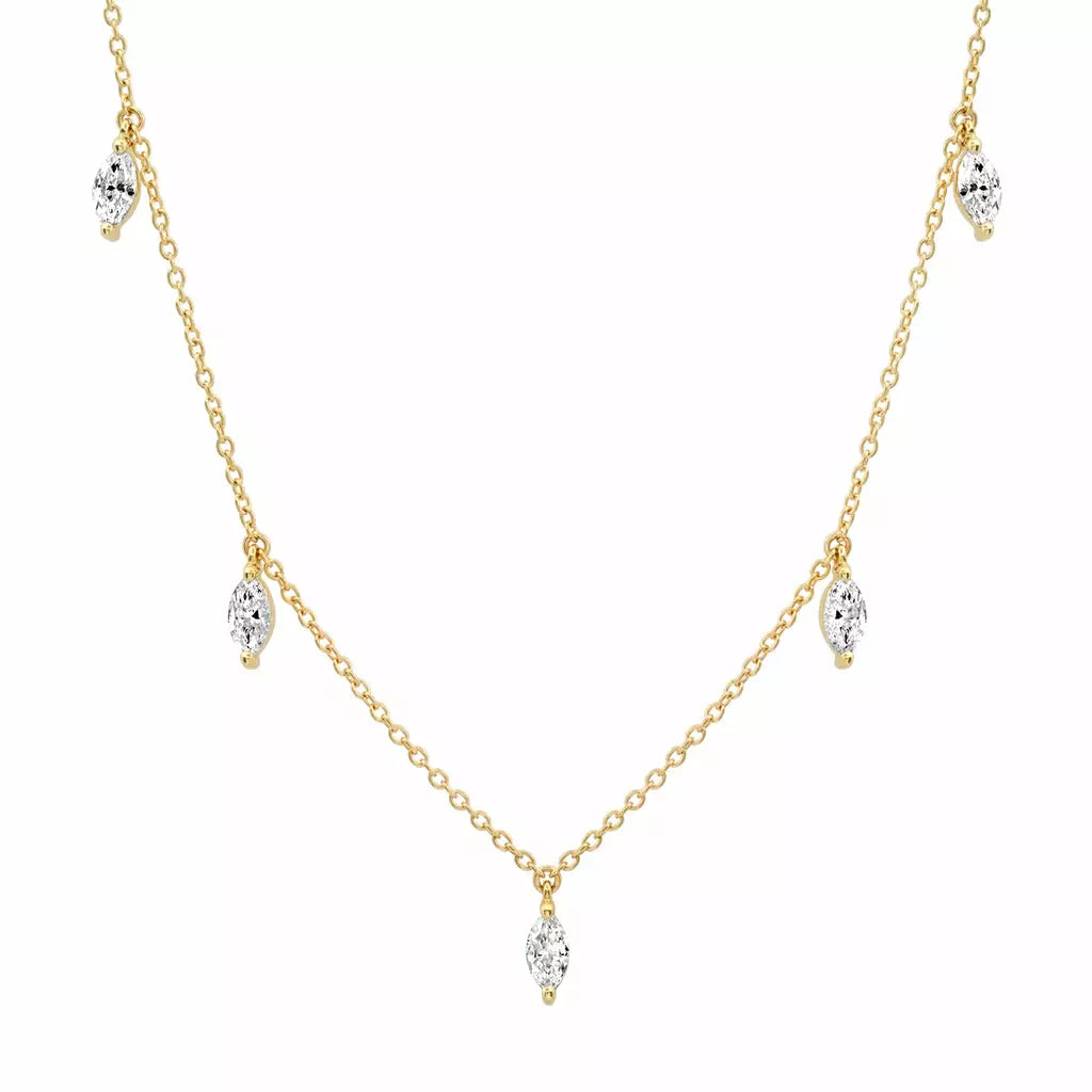 Diamond Marquise Sun Ray Necklace