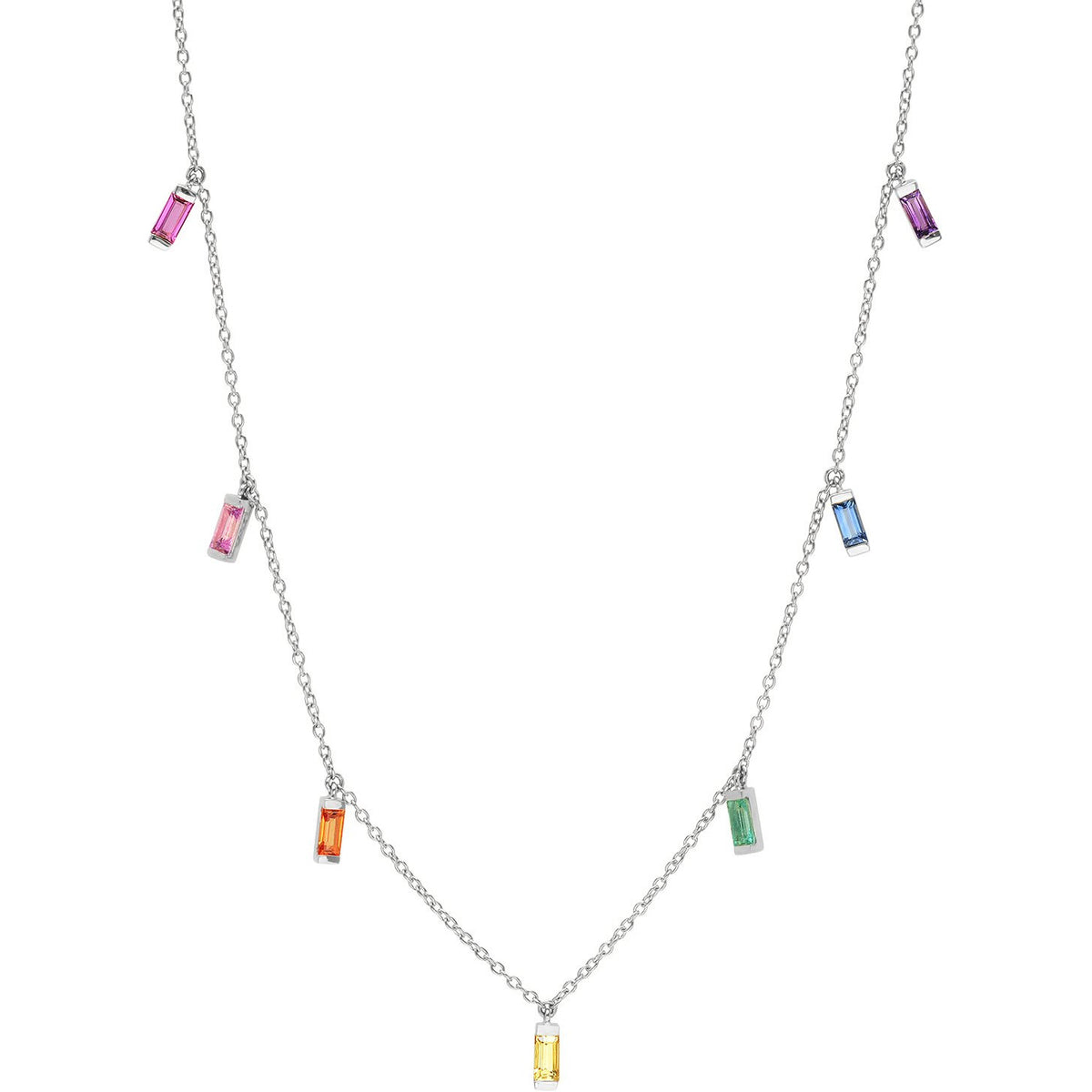 Multicolored Baguette Necklace