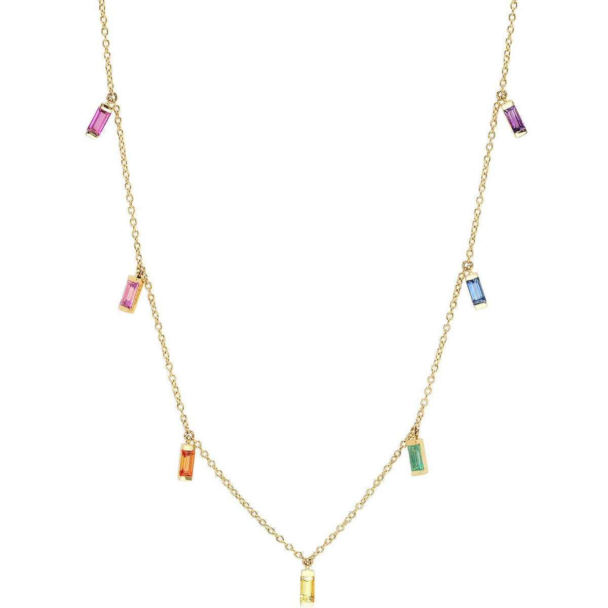 Multicolored Baguette Necklace