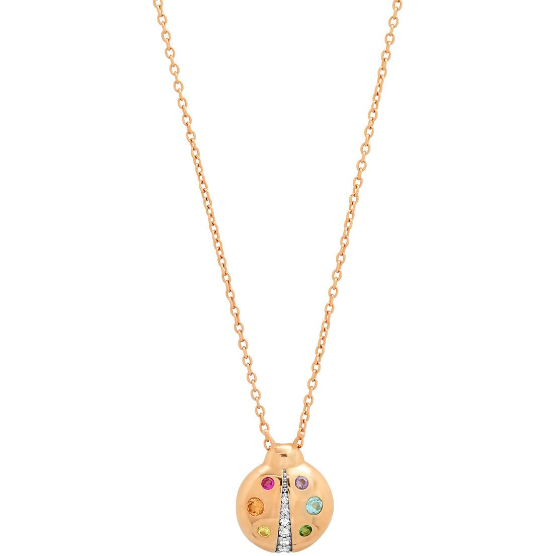 Multi Colored Baby Ladybug Necklace