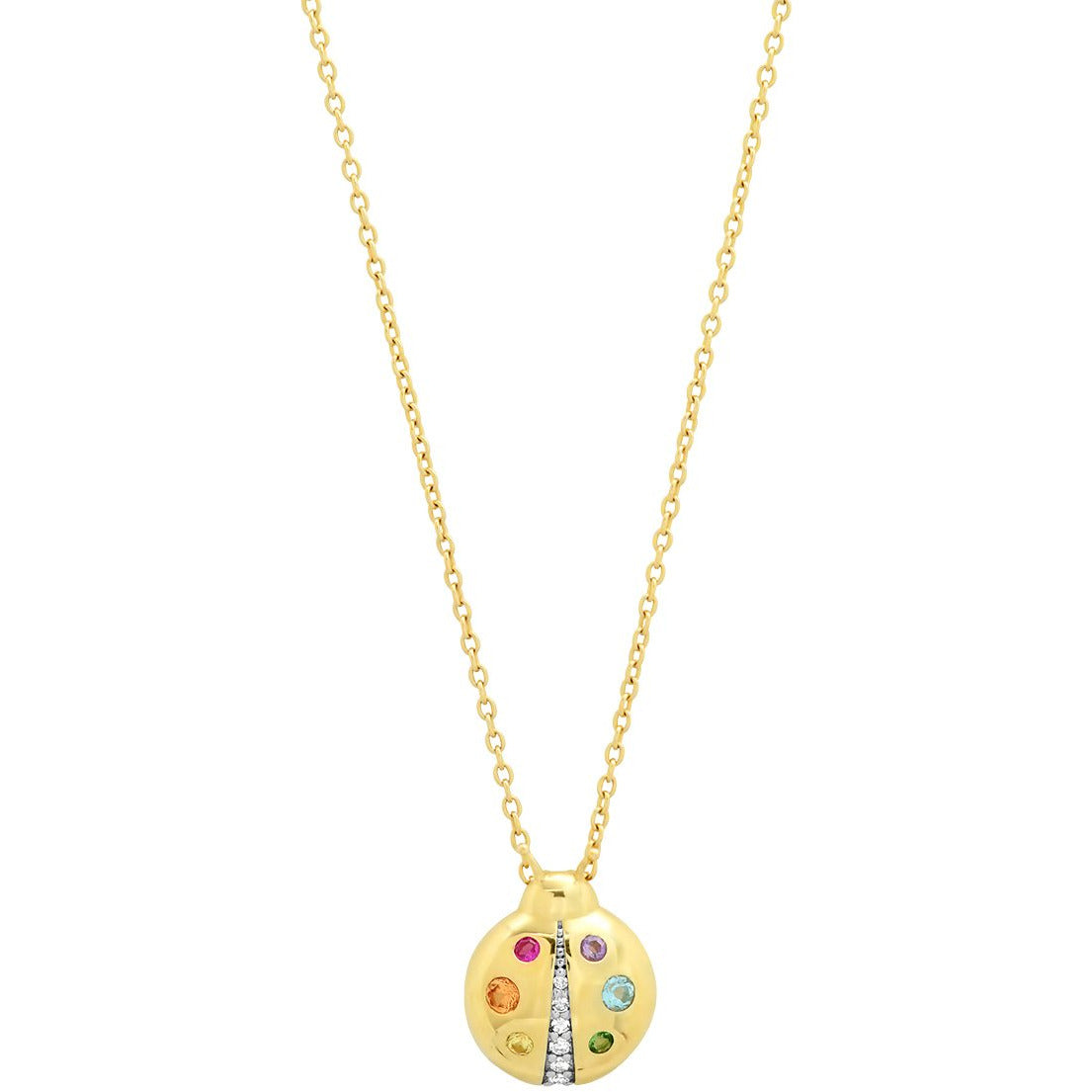 Multi Colored Baby Ladybug Necklace