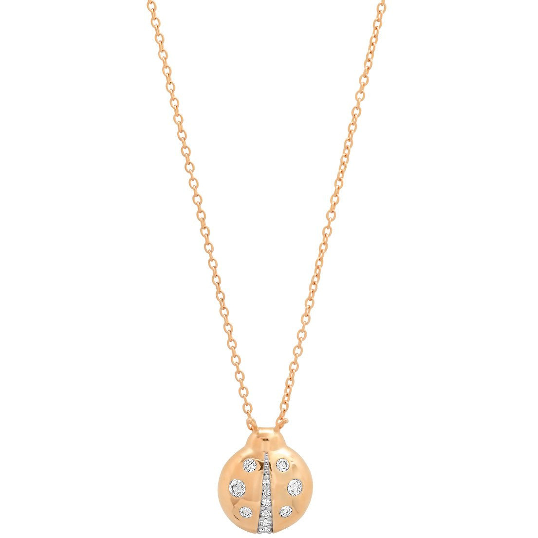 Diamond Baby Ladybug Necklace