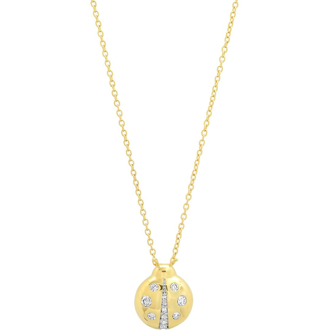 Diamond Baby Ladybug Necklace