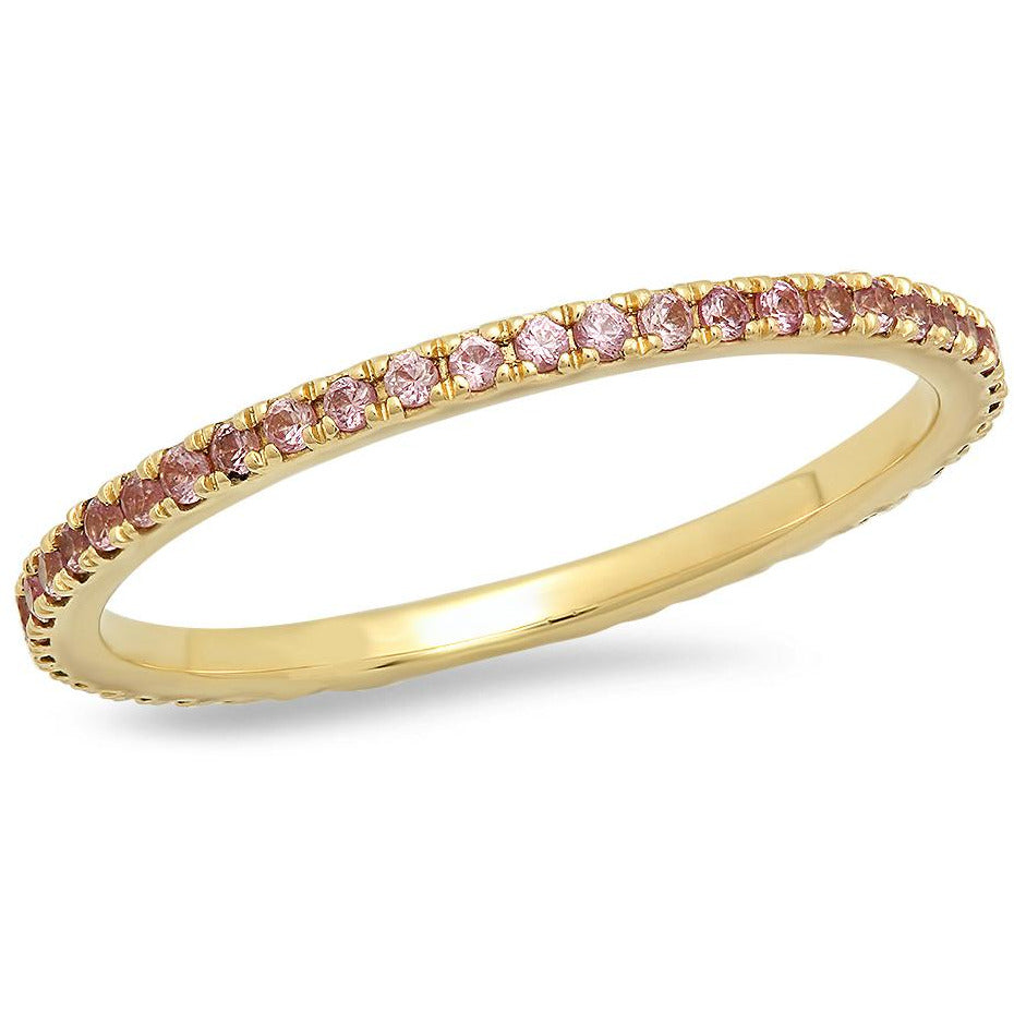 Pink Sapphire Eternity Band