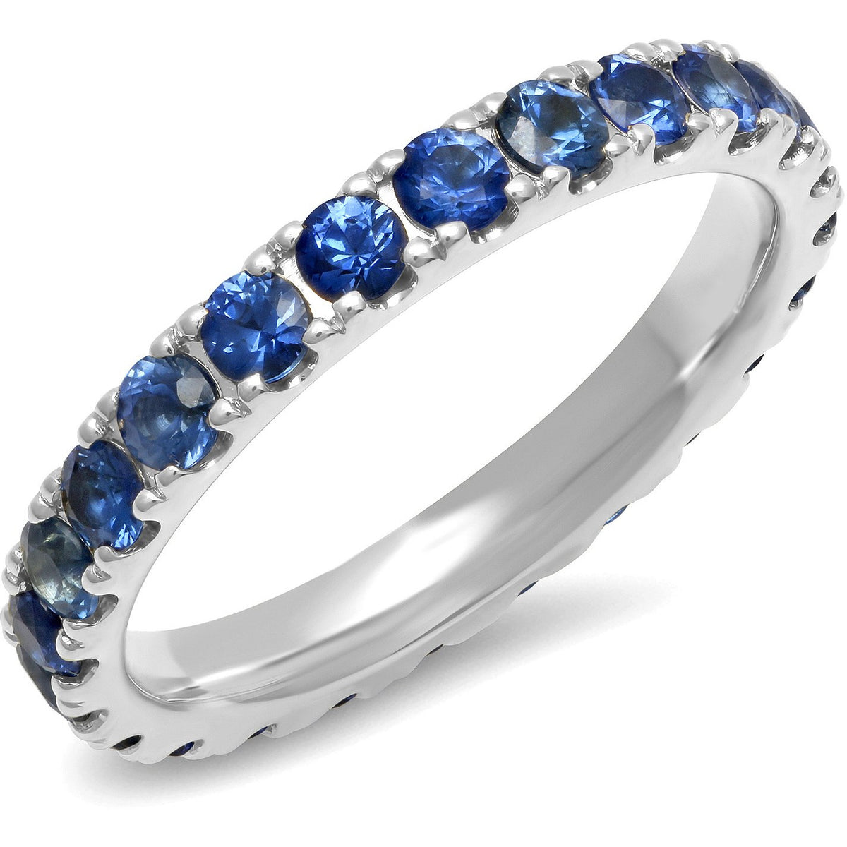 Large Blue Sapphire Eternity Band