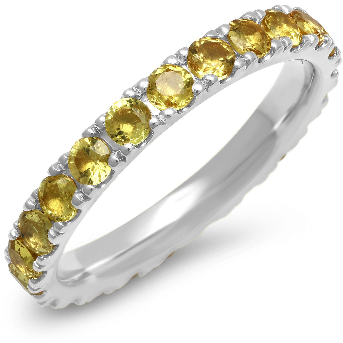 Large Yellow Sapphire Eternity Band