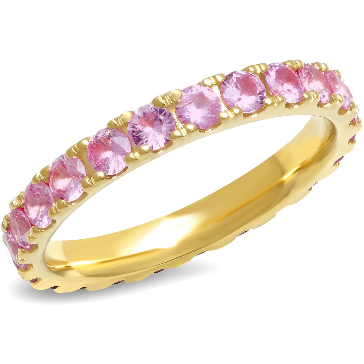 Large Pink Sapphire Eternity Band