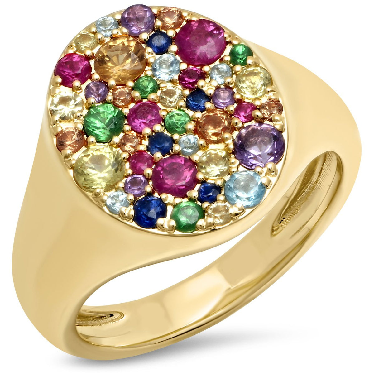 Multi Colored Signet Pinky Ring
