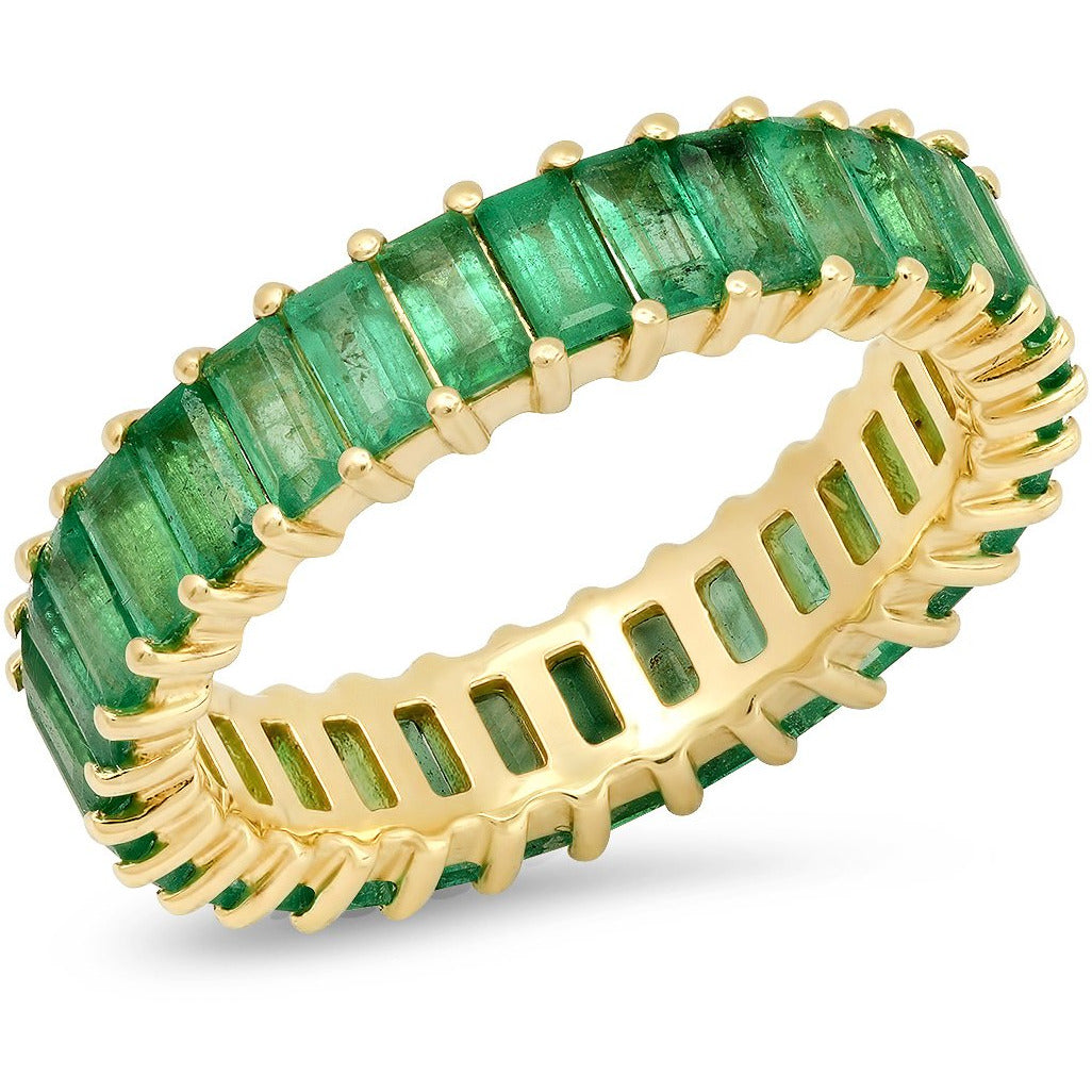 Emerald Vertical Baguette Ring