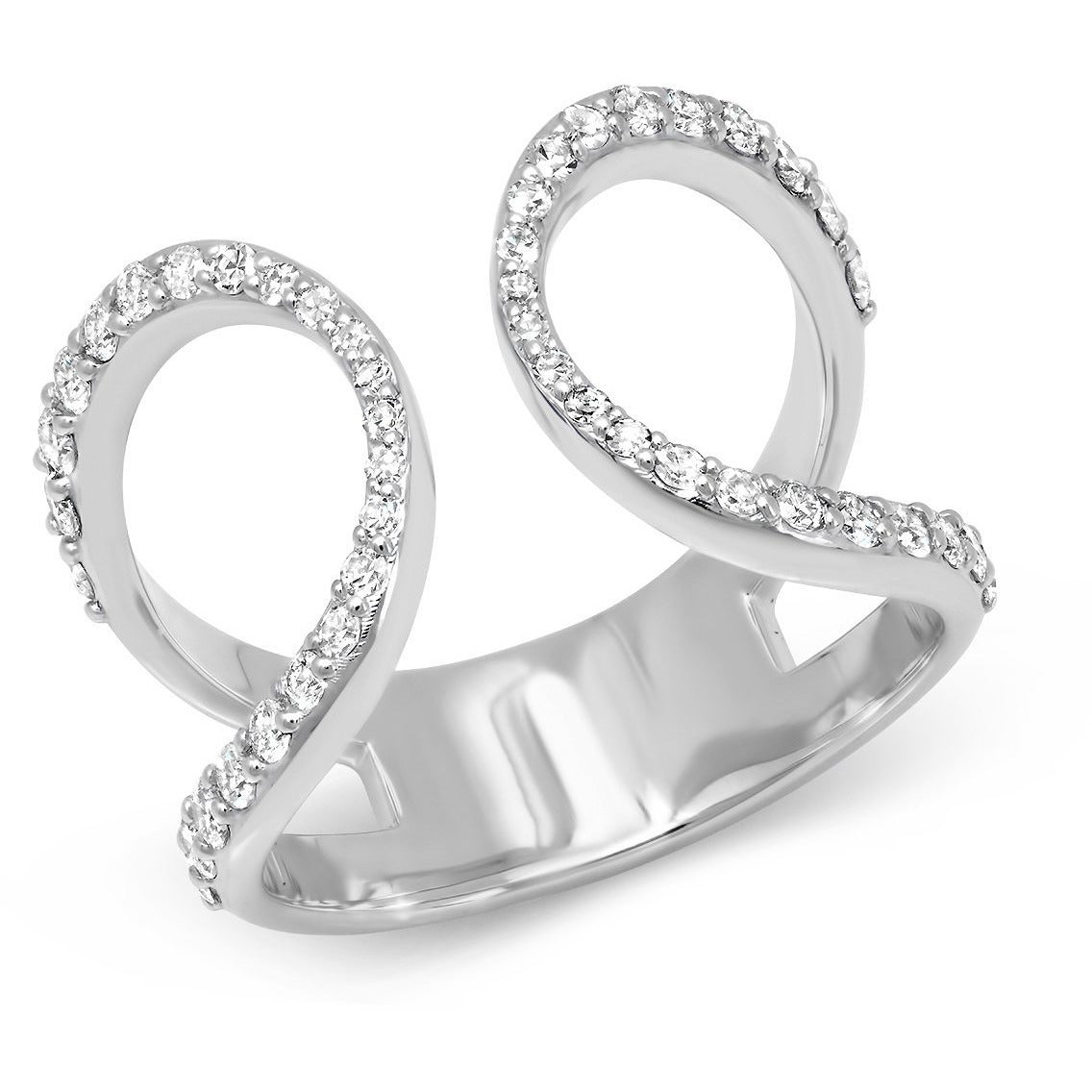 Diamond Double Loop Ring