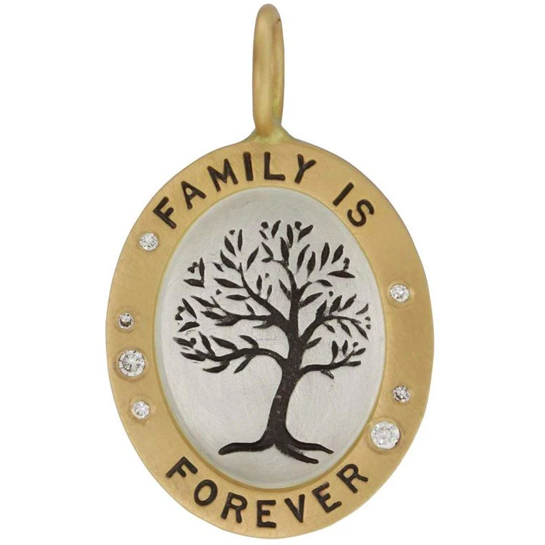 Family Is Forever Oval Charm