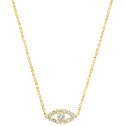 Diamond Mini Open Evil Eye Necklace