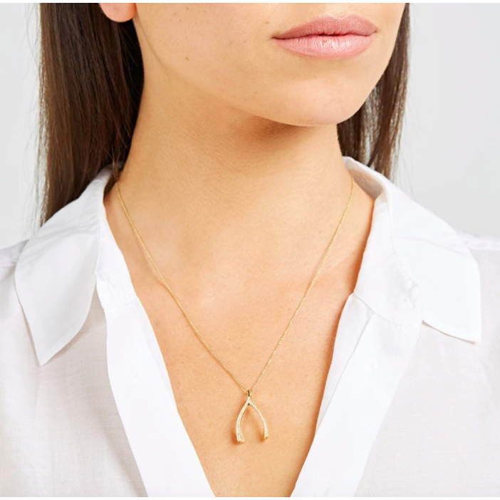 Diamond Wishbone Necklace