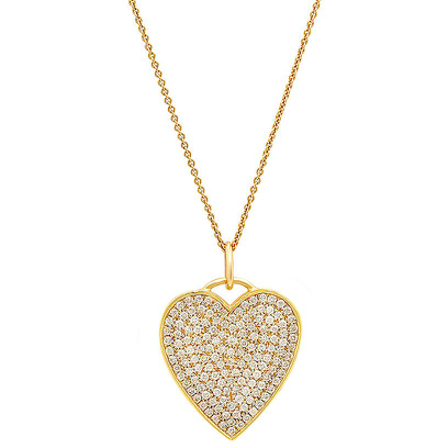 Large Diamond Heart Necklace 