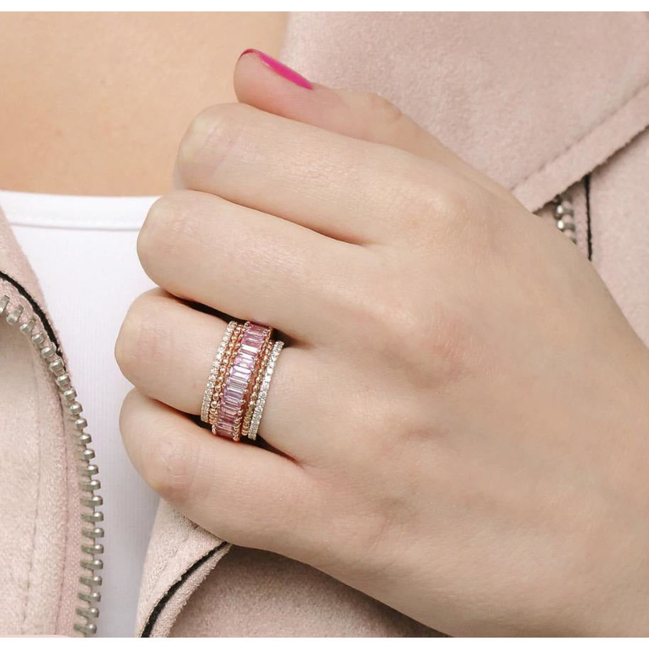 Kristyn Kylie Baguette Sapphire Ring in Pink Sapphire