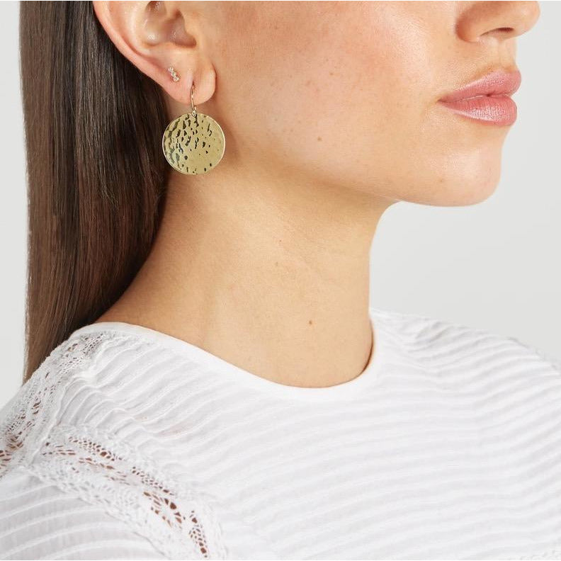 Small Hammered Disc Earrings