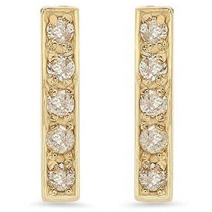 Diamond Bar Stud Earrings