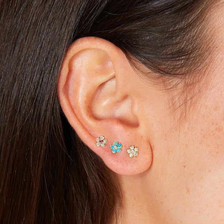 Diamond Flower Studs