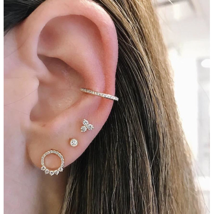 Diamond Bezel Stud Earring
