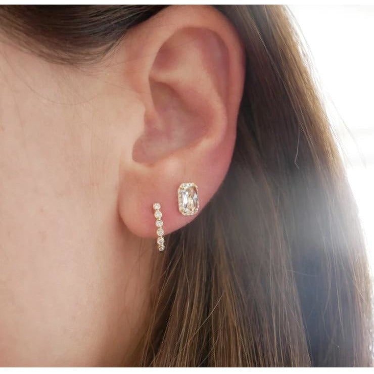 Diamond Bezel Huggie Earring