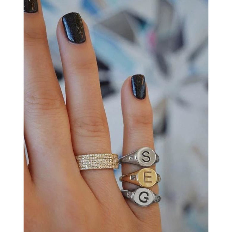 Diamond Baguette Signet Ring