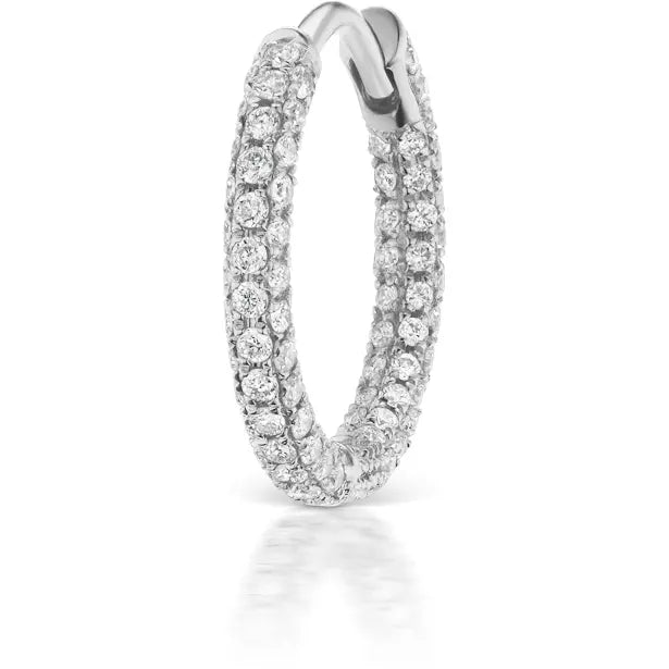 Diamond Five Row Pavé Huggie