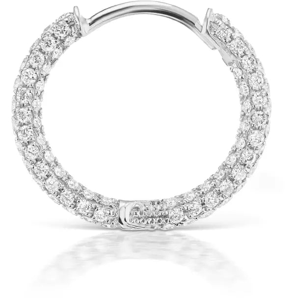 Diamond Five Row Pavé Huggie