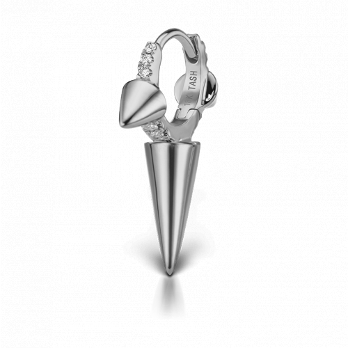 Triple Long Spike Diamond Eternity Hoop Earring