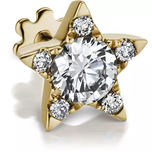 Diamond Star Threaded Stud Earring