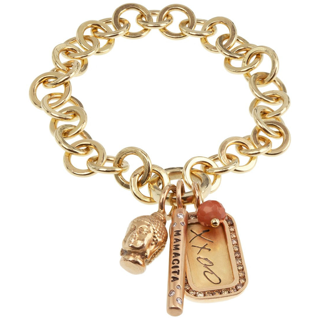 Handmade Link Two with Clip Hinge Bracelet